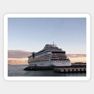 AIDAluna Cruise Ship in Road Town on Tortola during Sunset Sticker